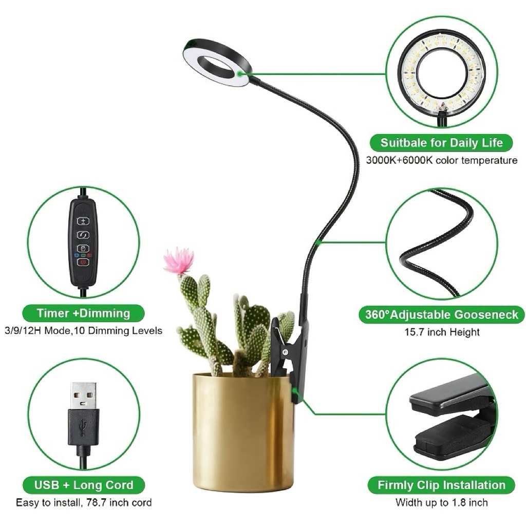 2-in-1 LED Grow Light & Readin - Plant Growth Regulator recension och pris