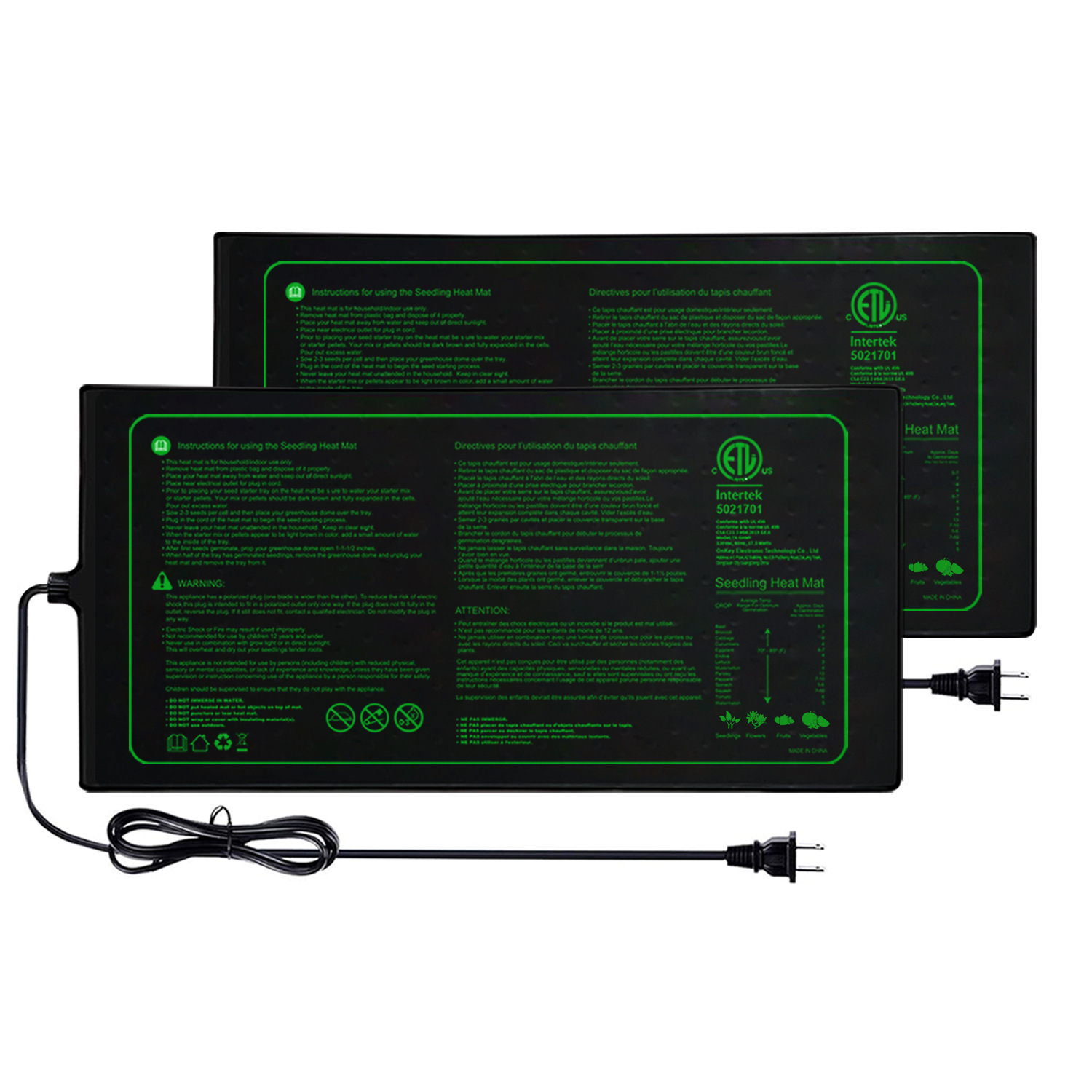 Two-pack 20x10Inch Seedling He - Seedling Heat Mat recension och pris
