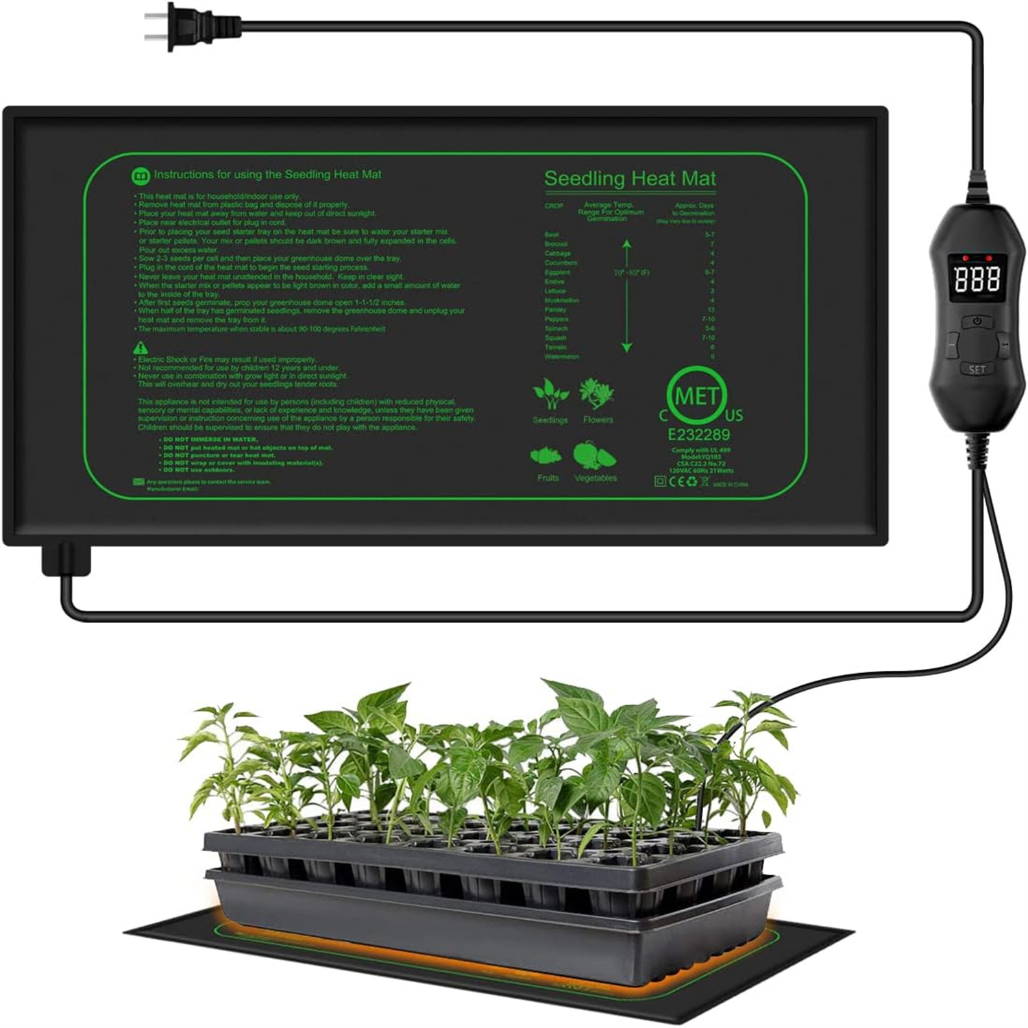 Seedling Heat Mat With Digital - Seedling Heat Mat recension och pris